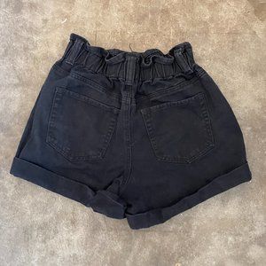 Forever 21 Paperbag waist Black denim shorts